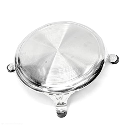 KUVI Stainless Steel Classic Heavy Chakla -Belan/Round Polpat/Roti Roller/Rolling Pin Set for Home & Kitchen